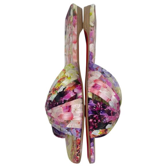 Christian Louboutin Nicol is Back Floral Satin Flat Slide Size 40 - Picture 11 of 16